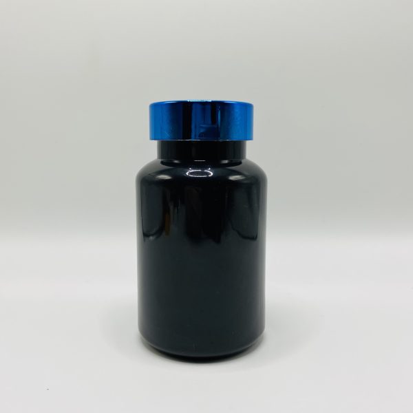 150ml – Black Glossy Bottle with Metallic Blue Cap