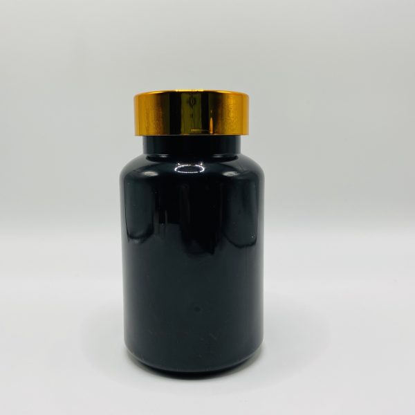 150ml – Black Glossy Bottle with Metallic Gold Cap