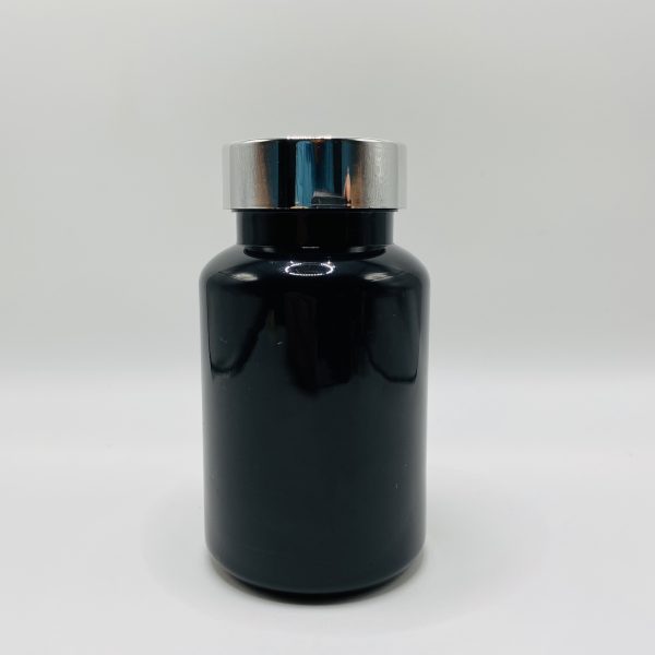 150ml – Black Glossy Bottle with Metallic Silver Cap