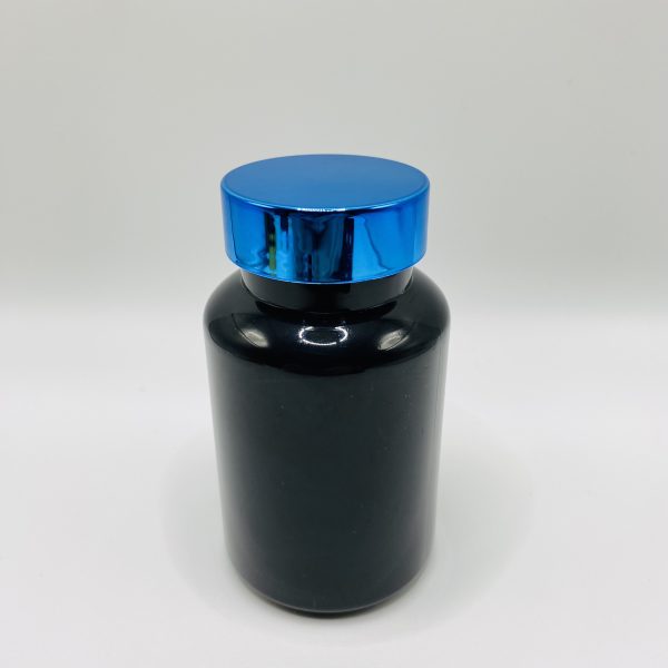 150ml – Black Glossy Bottle with Metallic Blue Cap