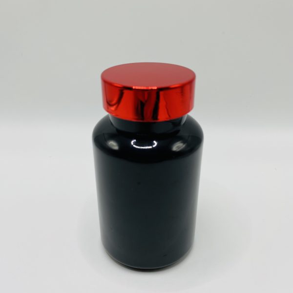 150ml – Black Glossy Bottle with Metallic Red Cap