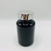 150ml - Black Glossy Bottle with Metallic Silver Cap