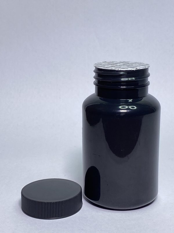 150ml - Black Glossy Bottle with Black Cap - Image 2