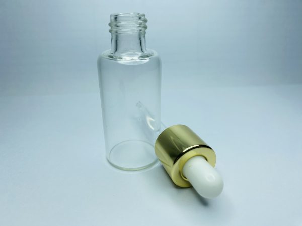 Transparent Cylinder Glass Gold Lid Dropper - Image 3