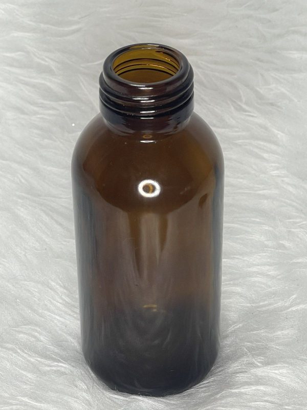 Amber Brown Glass Bottle - Image 2