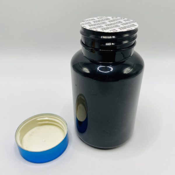 150ml - Black Glossy Bottle with Metallic Blue Cap - Image 3