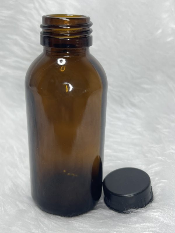 Amber Brown Glass Bottle - Image 4