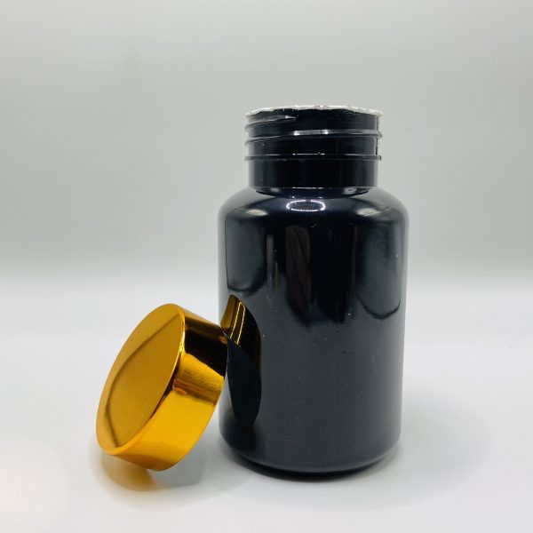 150ml - Black Glossy Bottle with Metallic Gold Cap - Image 4