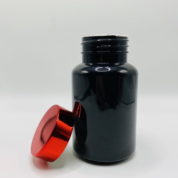 150ml - Black Glossy Bottle with Metallic Red Cap - Image 4