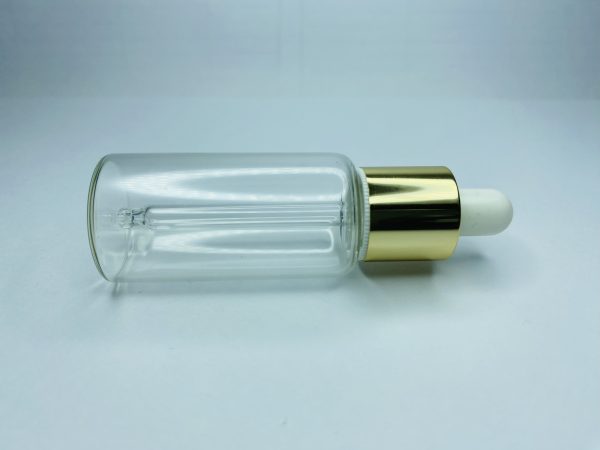 Transparent Cylinder Glass Gold Lid Dropper - Image 2