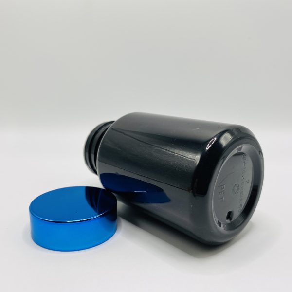 150ml - Black Glossy Bottle with Metallic Blue Cap - Image 5