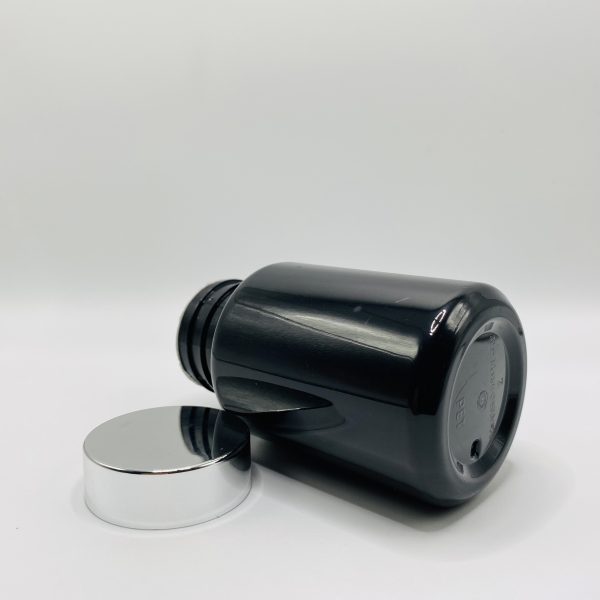 150ml - Black Glossy Bottle with Metallic Silver Cap - Image 5