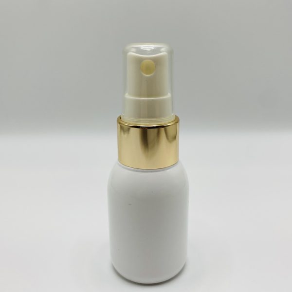 30ml – Wide Opaque Pink & White – Gold Lid Spray Bottle