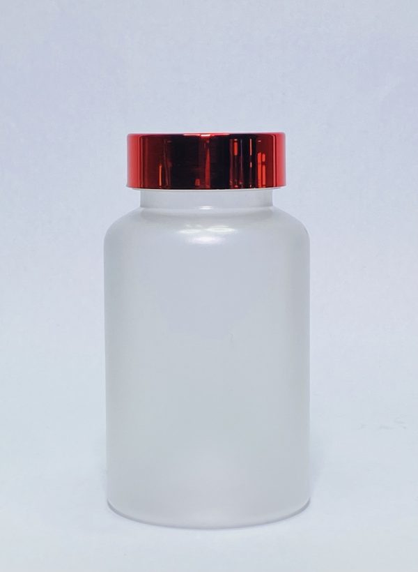 150ml - Frosted Matte Bottle with Metallic Red Cap