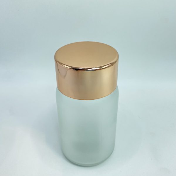 120ml - Frosted Glass MET Bottle with Light Blue Cap