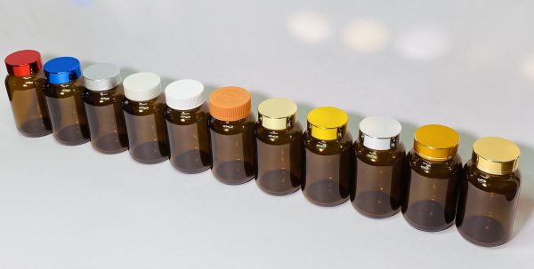 120ml - Light Amber Glass with Mix & Match Caps - Image 2