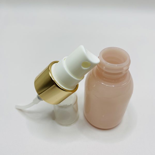 30ml - Wide Opaque Pink & White - Gold Lid Spray Bottle - Image 8