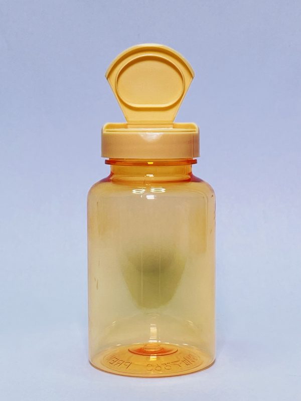 150ml - Transparent Orange Flip Cap Bottle - Image 2