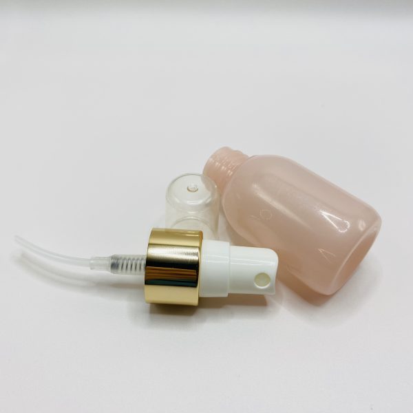 30ml - Wide Opaque Pink & White - Gold Lid Spray Bottle - Image 9