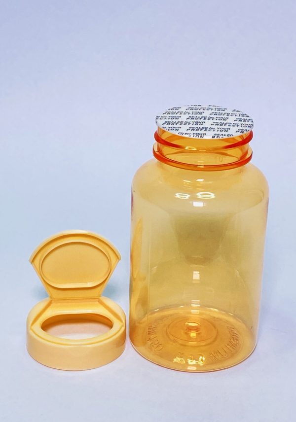 150ml - Transparent Orange Flip Cap Bottle - Image 3