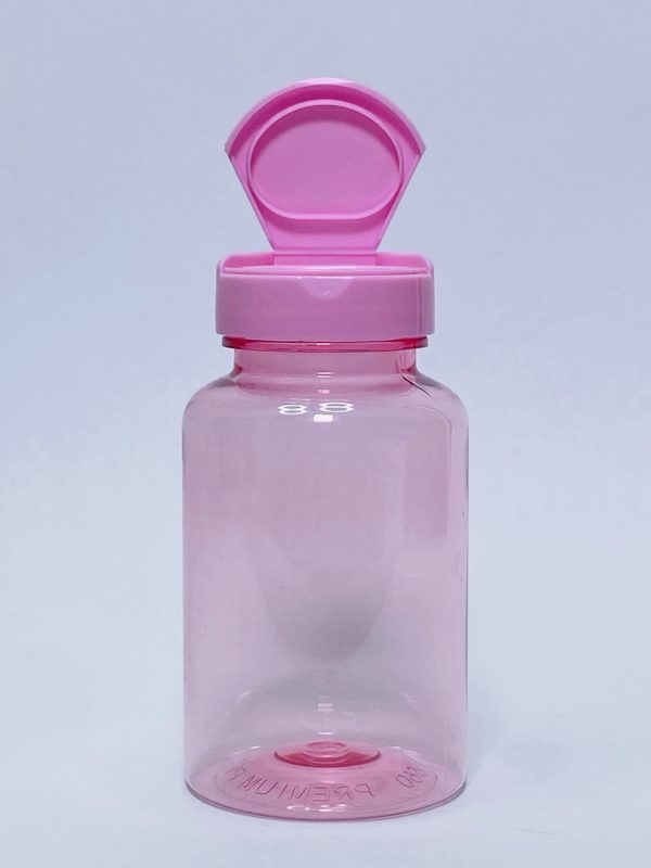 150ml - Transparent Pink Flip Cap Bottle - Image 2