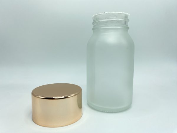 120ml - Frosted Glass MET Bottle with Light Blue Cap - Image 2