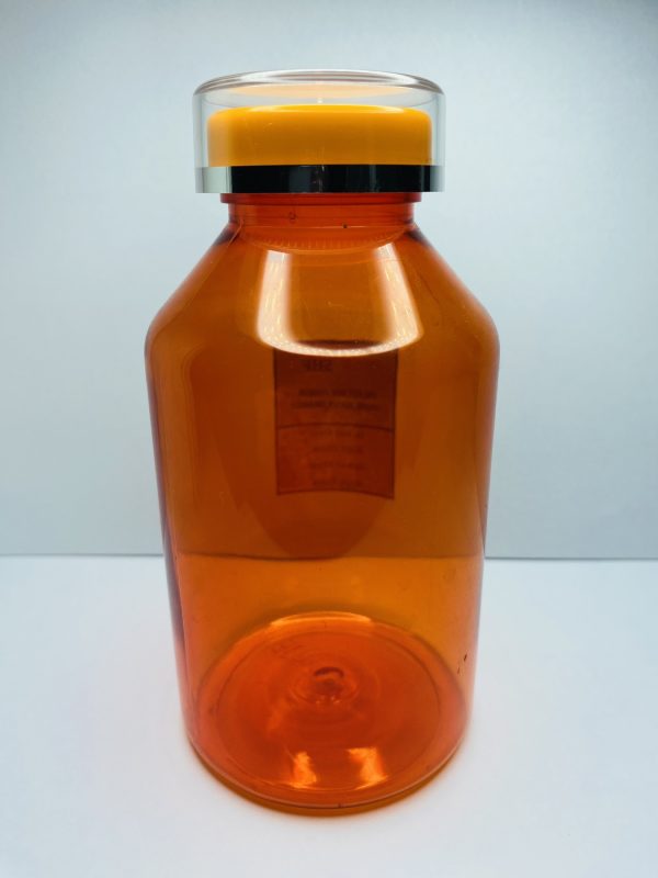 300ml - Transparent Orange with Silver Line Cap