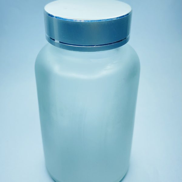 120ml – Frosted Glass Clear Bottle with Metallic Silver Cap