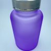120ml - Frosted Glass Purple Bottle with Metallic Silver Cap - Image 2