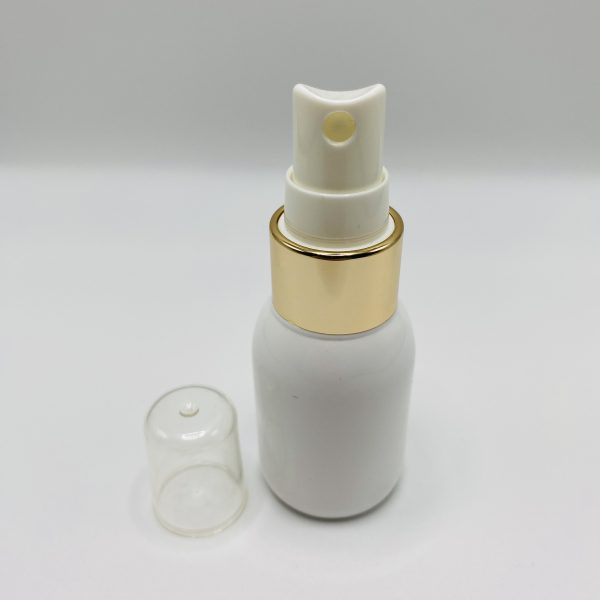 30ml - Wide Opaque Pink & White - Gold Lid Spray Bottle - Image 3