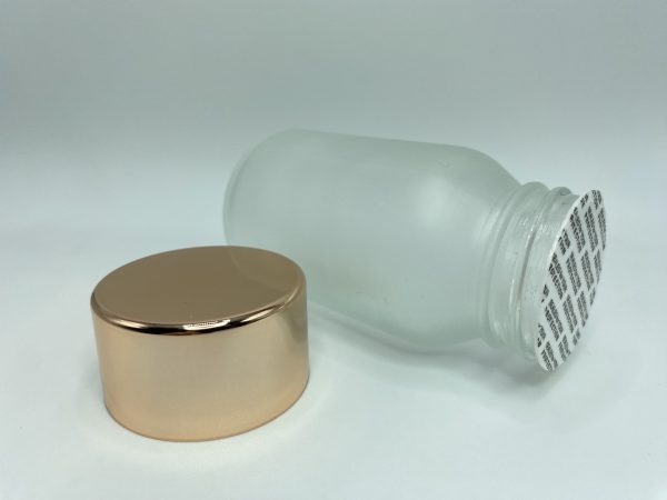 120ml - Frosted Glass MET Bottle with Light Blue Cap - Image 3