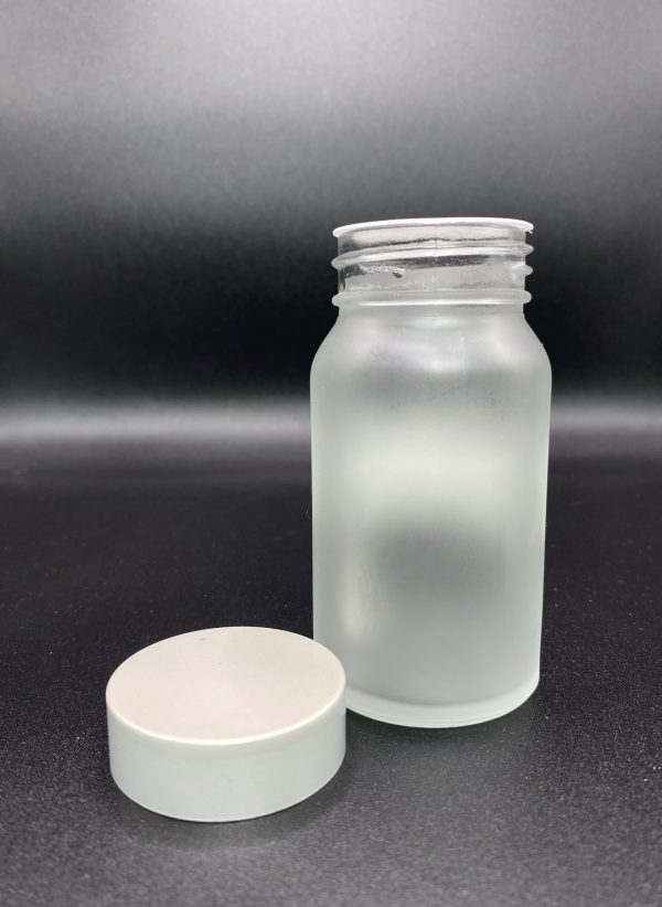 100ml - Frosted Glass Clear Bottle - Image 2