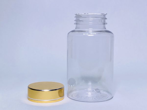 150ml - Transparent Bottle with Light Gold Linear Cap - Image 2