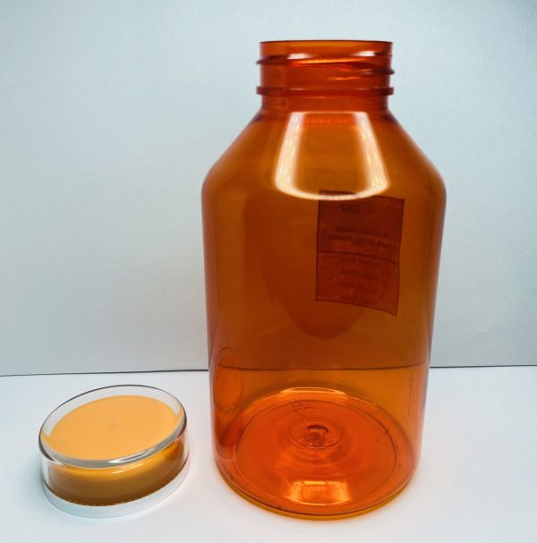 300ml - Transparent Orange with Silver Line Cap - Image 2