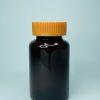 150ml - Dark Brown Amber Bottle with Orange Push & Turn Cap