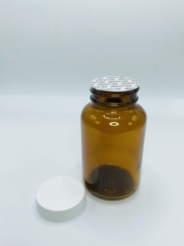 120ml - Light Amber Glass with White Screw Cap - Image 2