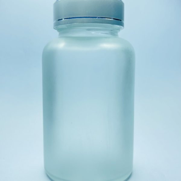 120ml – Frosted Glass Clear Bottle with Metallic Silver Cap