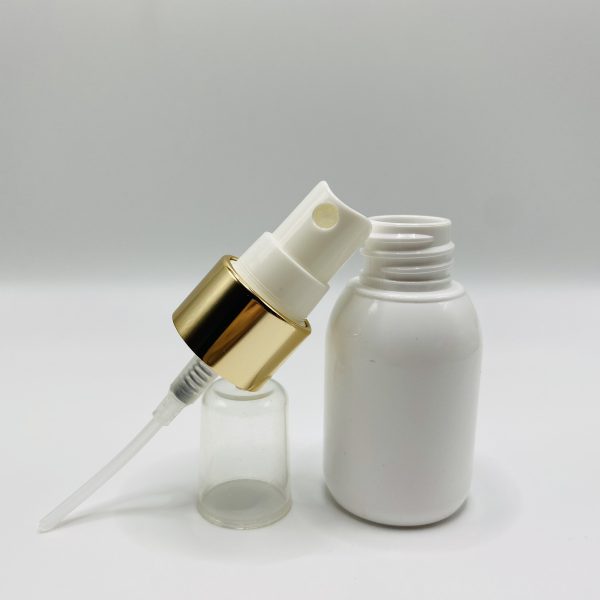 30ml - Wide Opaque Pink & White - Gold Lid Spray Bottle - Image 4