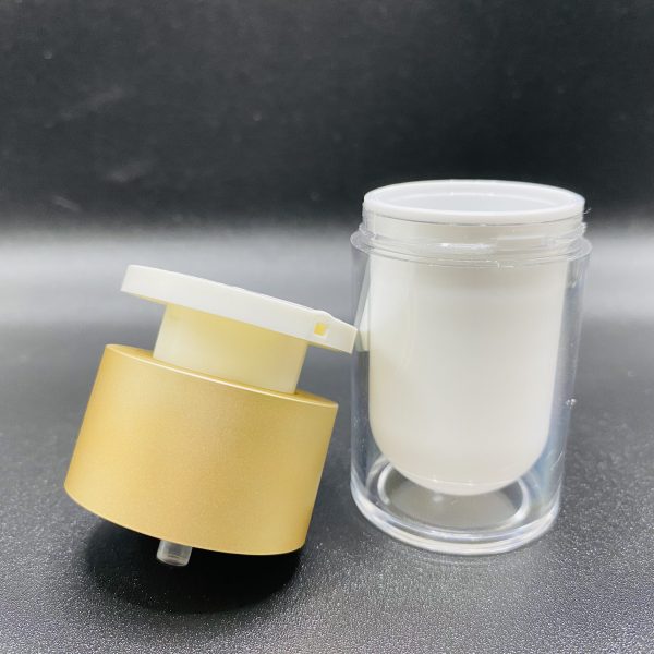 30ml - Acrylic Airless Pump Bottle Matte Gold - Image 3