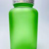 120ml - Frosted Glass Green Bottle with Metallic Silver Cap