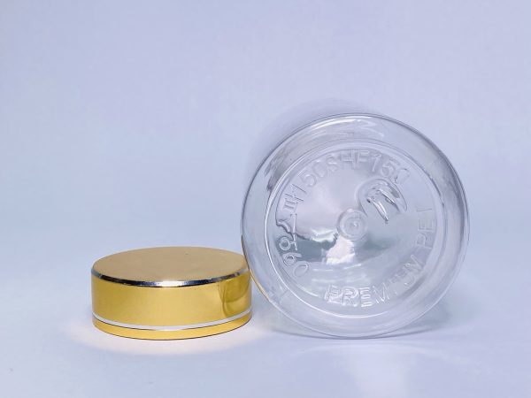 150ml - Transparent Bottle with Light Gold Linear Cap - Image 4