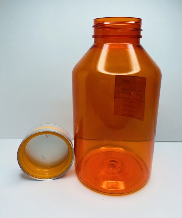 300ml - Transparent Orange with Silver Line Cap - Image 3