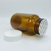 120ml - Light Amber Glass with White Screw Cap - Image 3