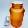 120ml - Frosted Glass Orange Bottle with Metallic Silver Cap - Image 3
