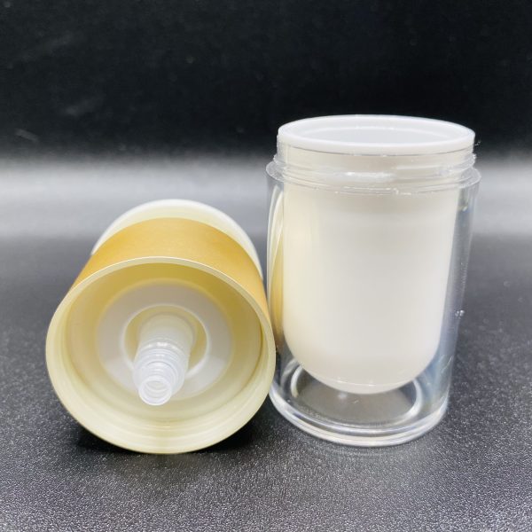 30ml - Acrylic Airless Pump Bottle Matte Gold - Image 4