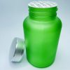120ml - Frosted Glass Green Bottle with Metallic Silver Cap - Image 3