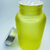 120ml - Frosted Glass Yellow Bottle with Metallic Silver Cap - Image 3