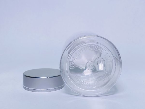 150ml - Transparent Bottle with Silver Linear Cap - Image 4