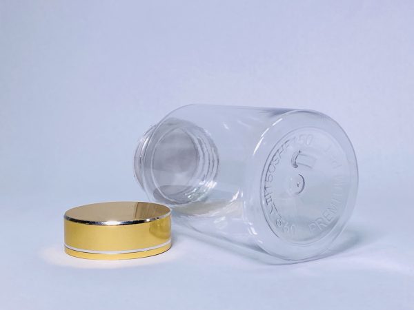 150ml - Transparent Bottle with Light Gold Linear Cap - Image 3