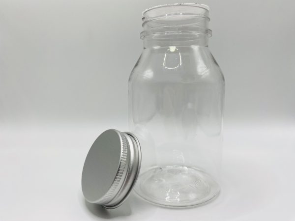 250ml - Transparent PET Bottle with Silver Aluminum Cap - Image 3